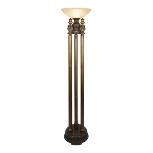 elk home athena 1-light traditional glass and metal floor lamp in bronze