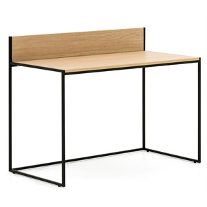 allermuir home metal free standing compact desk in oak