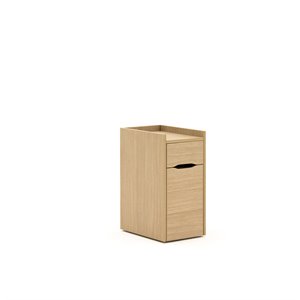 allermuir home wood mobile co-pedestial filing cabinet in oak