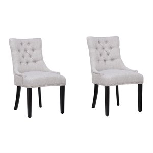 costaelm bellmount fabric wingback tufted dining chair 2 pc set