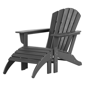 portside adirondack chair with matching ottoman footrest 2-piece set