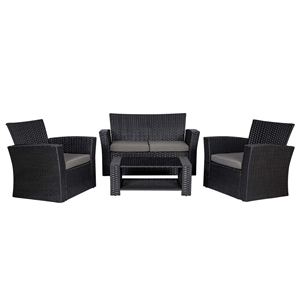 wynston 4-piece outdoor patio conversation set with cushions