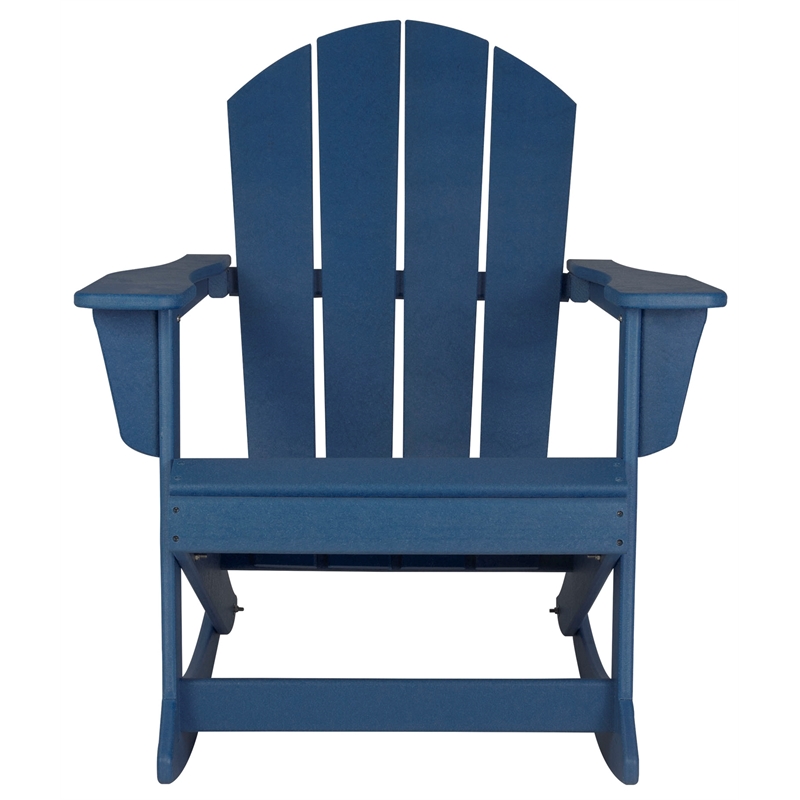 Keller HDPE Plastic Outdoor Rocking Chair in Navy Blue