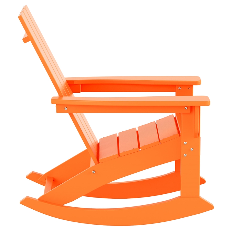 Parkdale Outdoor HDPE Plastic Adirondack Rocking Chair Orange (Set of 2)