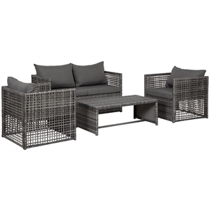 jenson 4-piece conversation sofa set with gray cushions