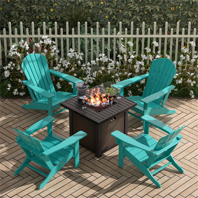 Plastic chairs online around fire pit