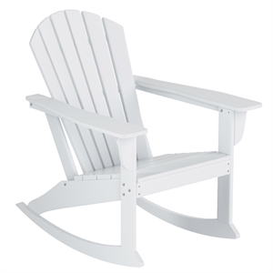 portside outdoor poly plastic adirondack rocking chair