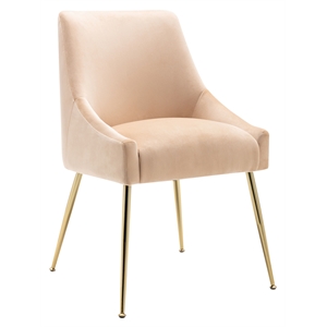 marilyn velvet upholstered accent chair with gold metal legs