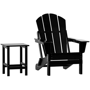 paradise 2-piece set classic folding adirondack chair with outdoor side table