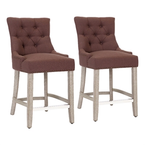 bellmount 24 in. upholstered tufted wingback counter stool (set of 2)