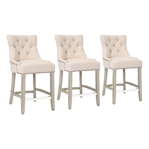 bellmount 24 in. upholstered tufted wingback counter stool (set of 3)