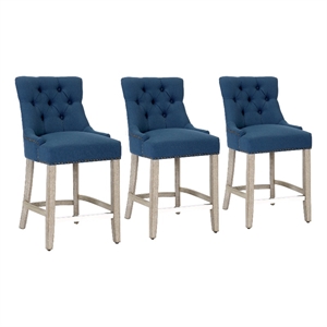 bellmount 24 in. upholstered tufted wingback counter stool (set of 3)