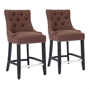 bellmount 24 in. upholstered tufted wingback counter stool (set of 2)