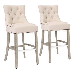 bellmount 29 in. upholstered tufted wingback counter stool (set of 2)