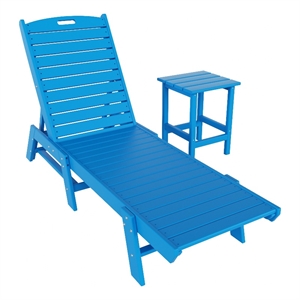 paradise classic adirondack plastic outdoor chaise lounges (set of 2)
