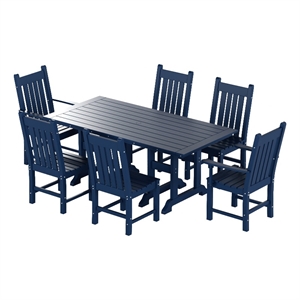 paradise 7-piece square trestle chair outdoor dinning set