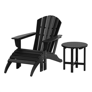 portside 3-piece set classic adirondack chair with ottoman and round side table