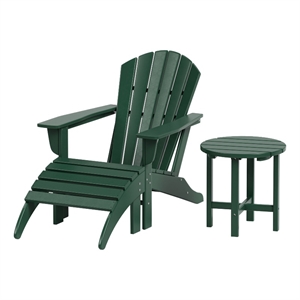 portside 3-piece set classic adirondack chair with ottoman and round side table
