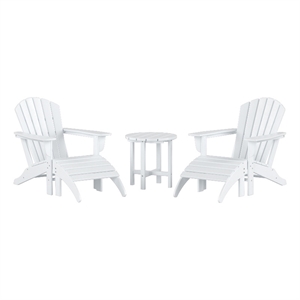portside 5-piece set classic adirondack chair with ottoman and round side table