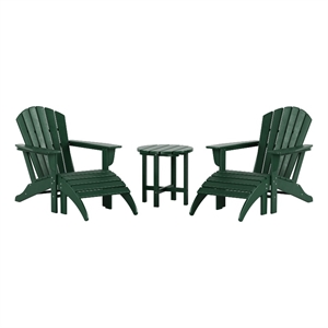 portside 5-piece set classic adirondack chair with ottoman and round side table