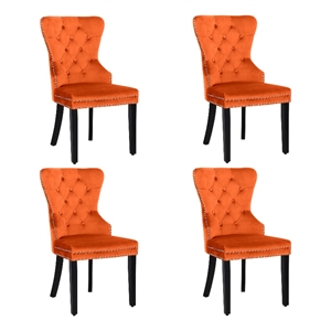 alaia tufted velvet upholstered dining side chair (set of 4)