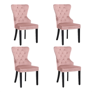 alaia tufted velvet upholstered dining side chair (set of 4)