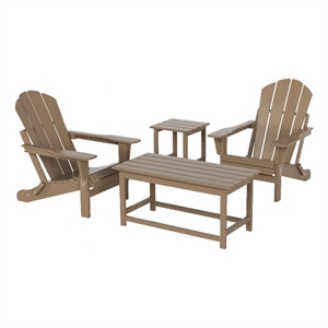 paradise 4-piece set folding adirondack chair with coffee table and side table