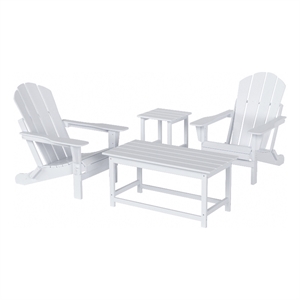 paradise 4-piece set folding adirondack chair with coffee table and side table
