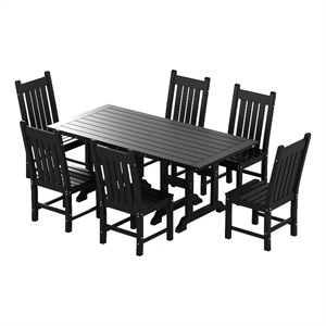paradise 7-piece square trestle side chair outdoor dining set