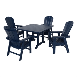 paradise 5 piece square dining table and chair set