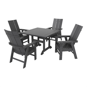 palms 5-piece modern adirondack chairs square trestle table dining set