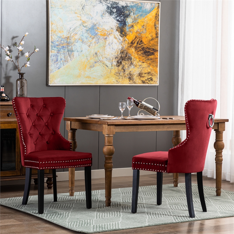Alaia Tufted Velvet Upholstered Dining Side Chair (Set of 2)