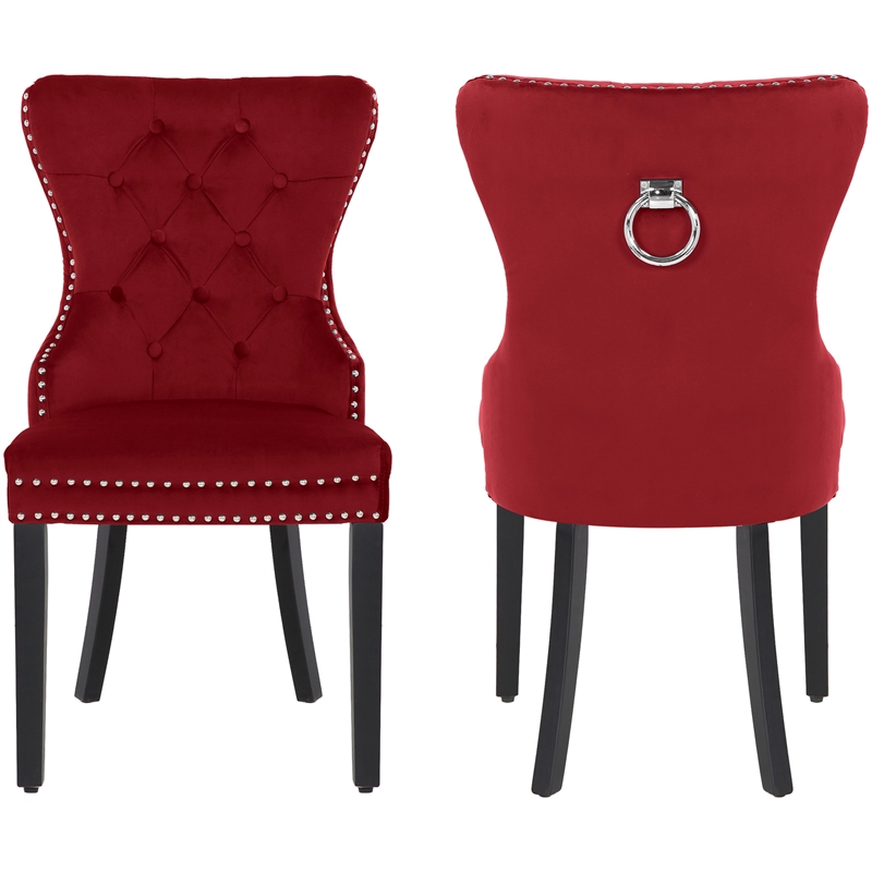 Alaia Tufted Velvet Upholstered Dining Side Chair (Set of 2)