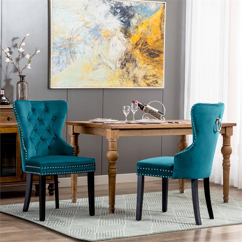 Alaia Tufted Velvet Upholstered Dining Side Chair (Set of 2)
