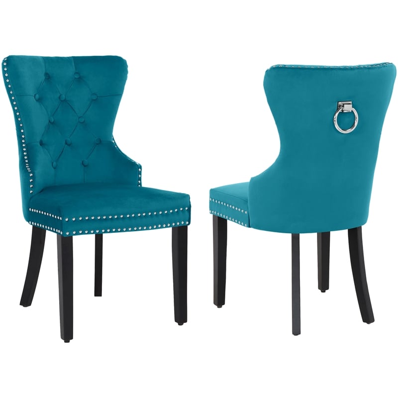 Alaia Tufted Velvet Upholstered Dining Side Chair (Set of 2)