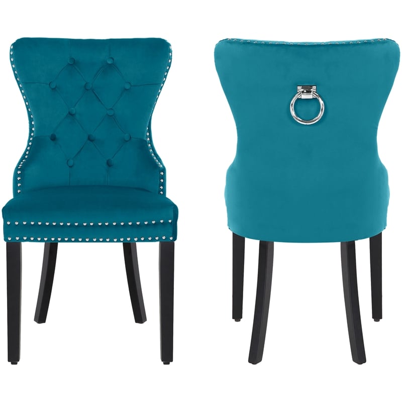 Alaia Tufted Velvet Upholstered Dining Side Chair (Set of 2)