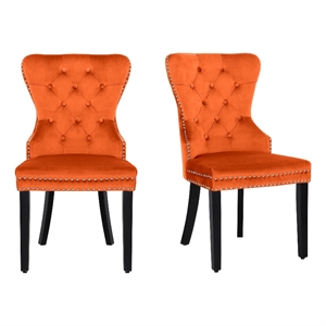 alaia tufted velvet upholstered dining side chair (set of 2)