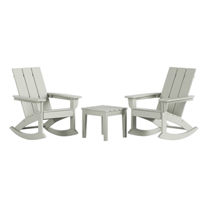 palms 3-piece modern adirondack outdoor rocking chair with side table patio set