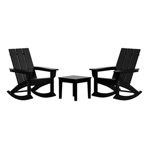 palms 3-piece modern adirondack outdoor rocking chair with side table patio set