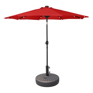 westlake 9 ft solar led patio umbrella with bronze round base included