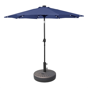 westlake 9 ft solar led patio umbrella with bronze round base included