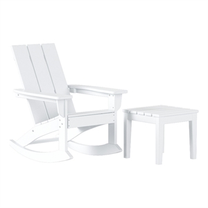 palms modern outdoor adirondack rocking chair with side table set
