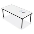 MooreCo Porcelain Steel Dry Erase Rectangle Activity Table in White/Black