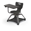 MooreCo Hierarchy Modern Plastic Enroll Tablet Chair with Cup Holder in Black