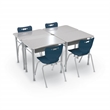 MooreCo Hard Plastic Student Desk Set of 2 Adjustable Height Rectangle Gray