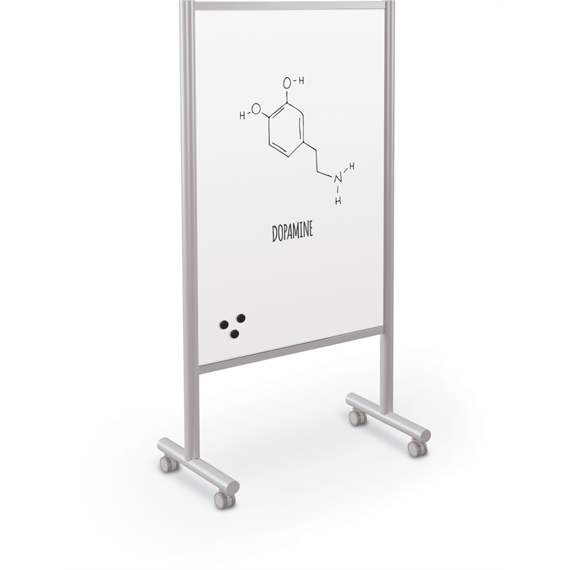 MooreCo Inklud Double Sided Magnetic Mobile Dry Erase Whiteboard 72H x 30W x 22D