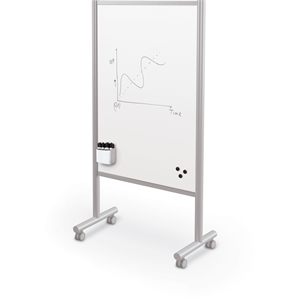 MooreCo Inklud Double Sided Magnetic Mobile Dry Erase Whiteboard 72H x 30W x 22D