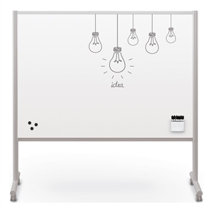 MooreCo Inklud Double Sided Magnetic Mobile Dry Erase Whiteboard 72H x 72W x 22D