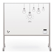 MooreCo Inklud Double Sided Magnetic Mobile Dry Erase Whiteboard 72H x 72W x 22D