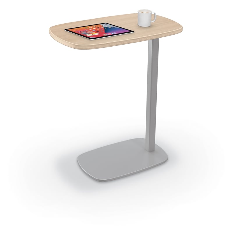 MooreCo Luly Tablet Side Table Beigewood Laminate 26Hx22Wx14D